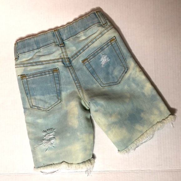 Handcrafted Bleached/Distressed Jean Shorts - Picture 2 of 4